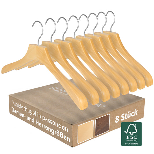 Classic Coat Hanger - Natural (8pcs)