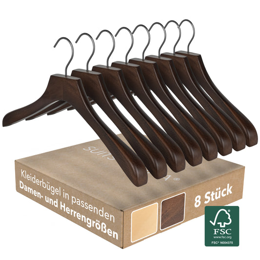 Classic Coat Hanger - Dark Walnut (8pcs)