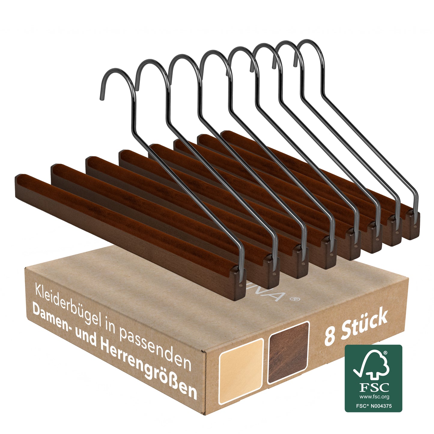 Classic Trouser Hanger - Dark Walnut (8pcs)