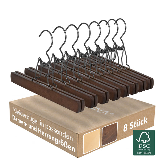 Essential Trouser Hanger - Dark Walnut (8pcs)