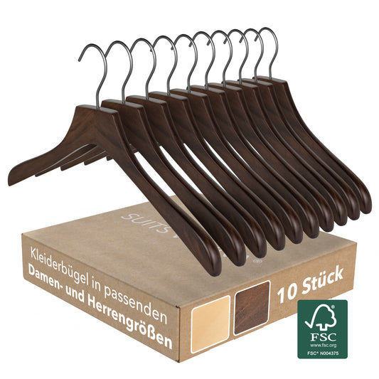 Classic Shirt Hanger - Dark Walnut (10pcs)