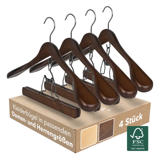 Essential Suit Hanger - Dark Walnut (4pcs)