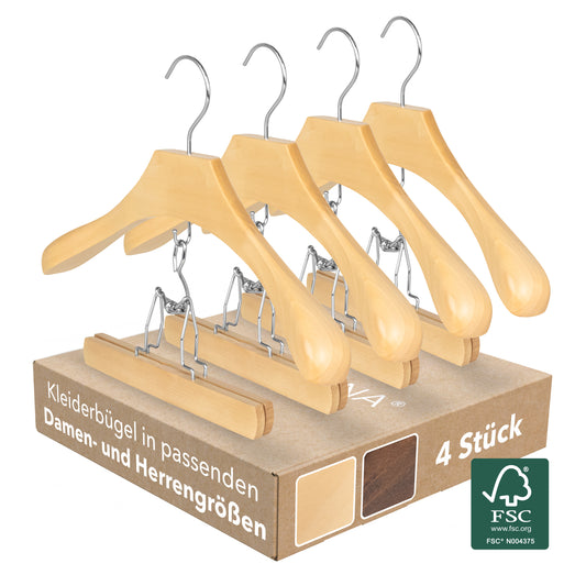 Essential Suit Hanger Deluxe - Natural (4pcs)